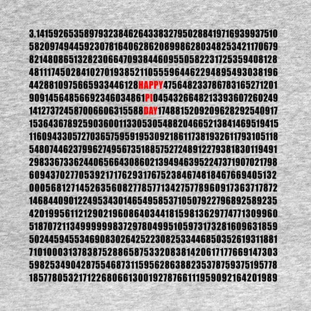 Happy Pi Day with Pi Out to 1000 Digits by Scarebaby